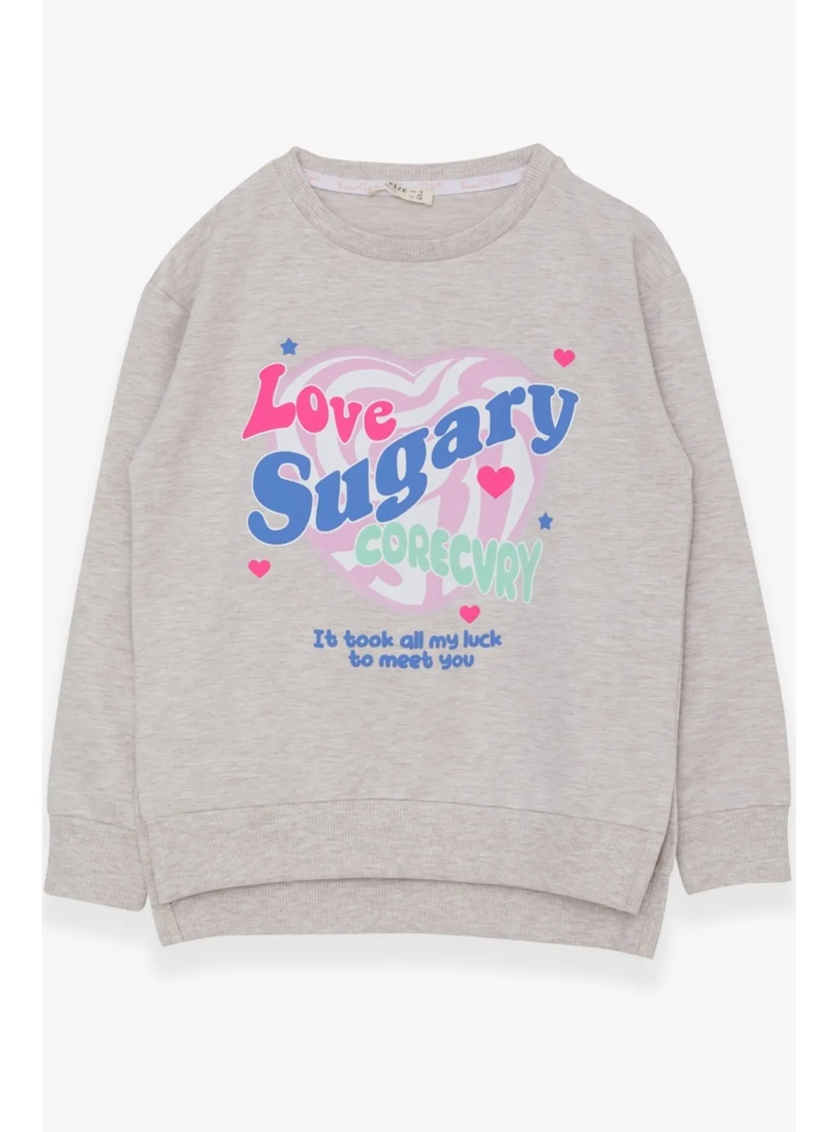 Beige - Girls` Sweatshirt