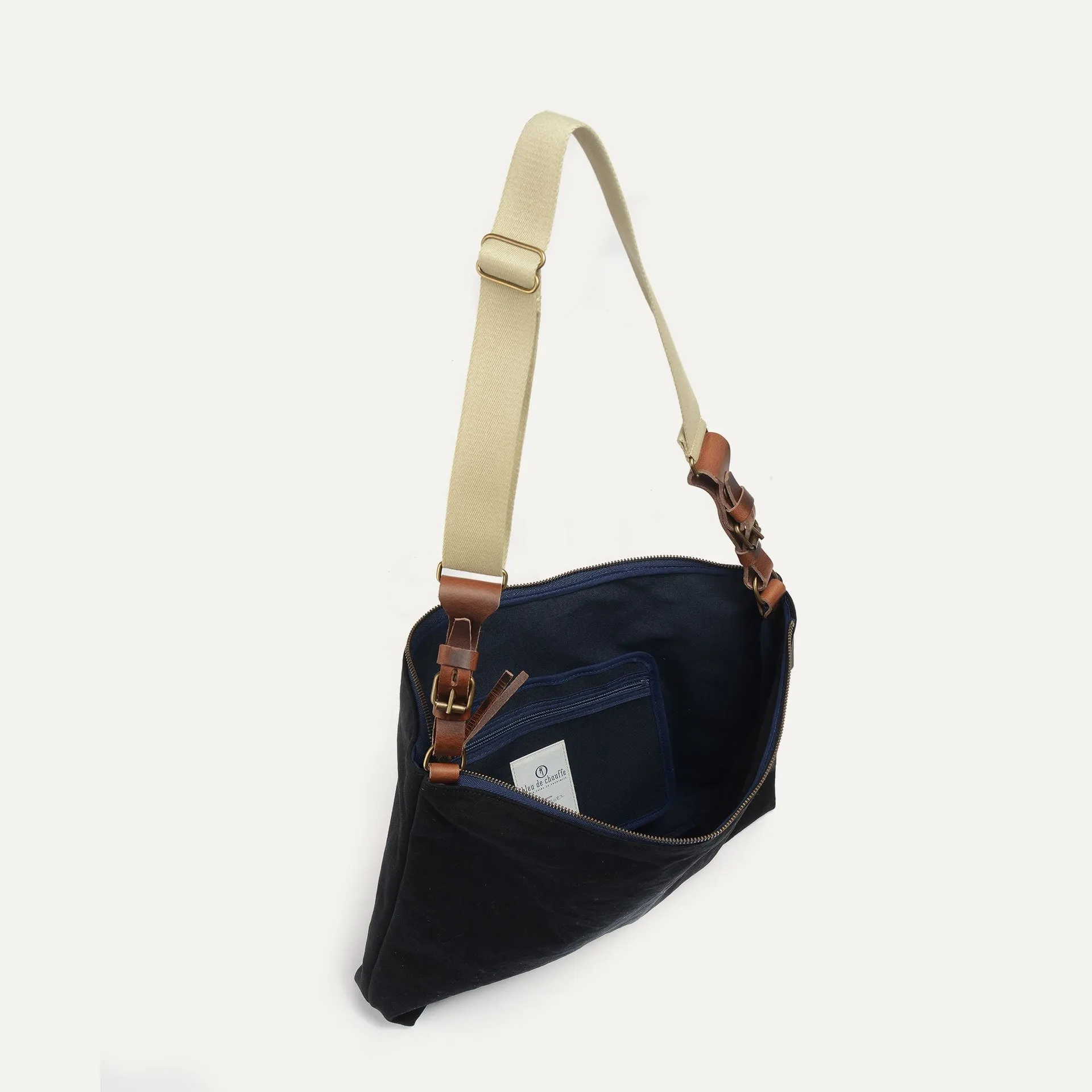 Besace Baskia - Noir Stonewashed - Bleu de Chauffe - Marques de France
