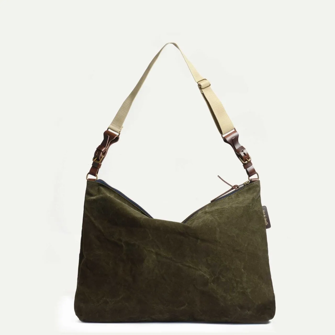 Besace Baston2 - Kaki foncé stonewashed - Bleu de Chauffe - Marques de France