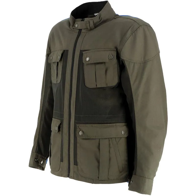 Blouson FORWARD AIR Canvas-Mesh HELSTONS kaki - MAXXESS.FR, Blouson moto textile