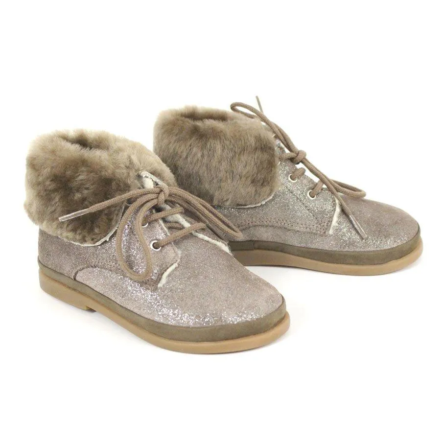 Boots Fan Fan Fur Sweet Star Glitter