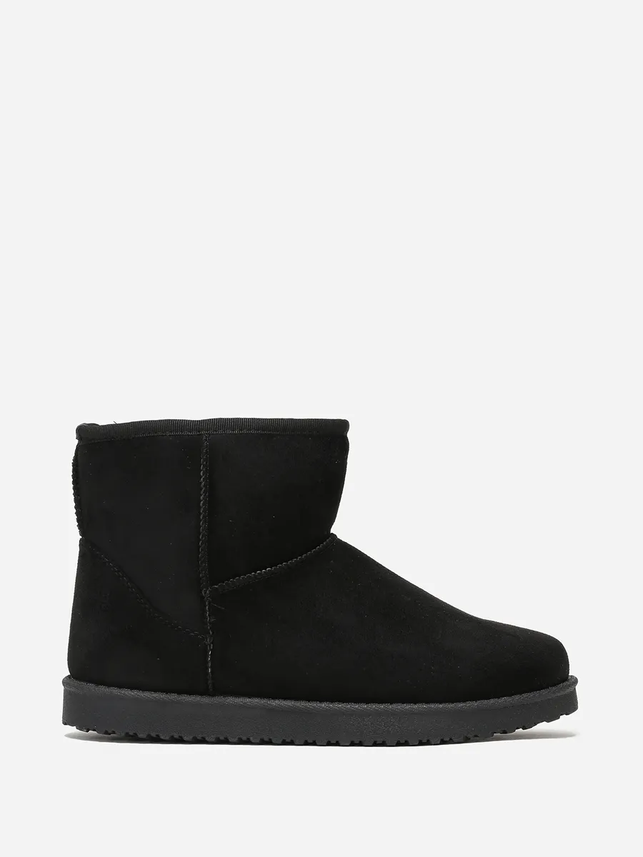 Boots fourrées en suédine grandes tailles- Noir
