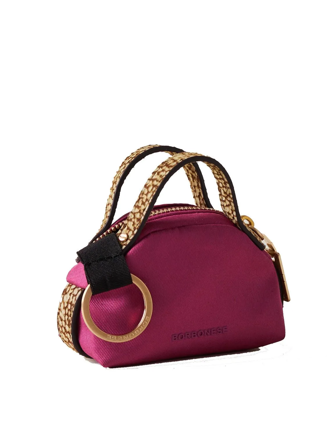 Borbonese Keyring  Étui À Clés/Monnaie En Cuir Amarone/Op Naturel - Achetez À Prix Outlet!