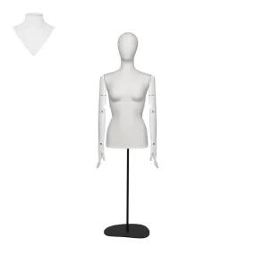 Buste femme EU38 tissu blanc bras en blanc pied caillou en noir mat