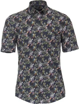Casa Moda Chemise MC Bleu Foncé Imprimé Botanique 92388560