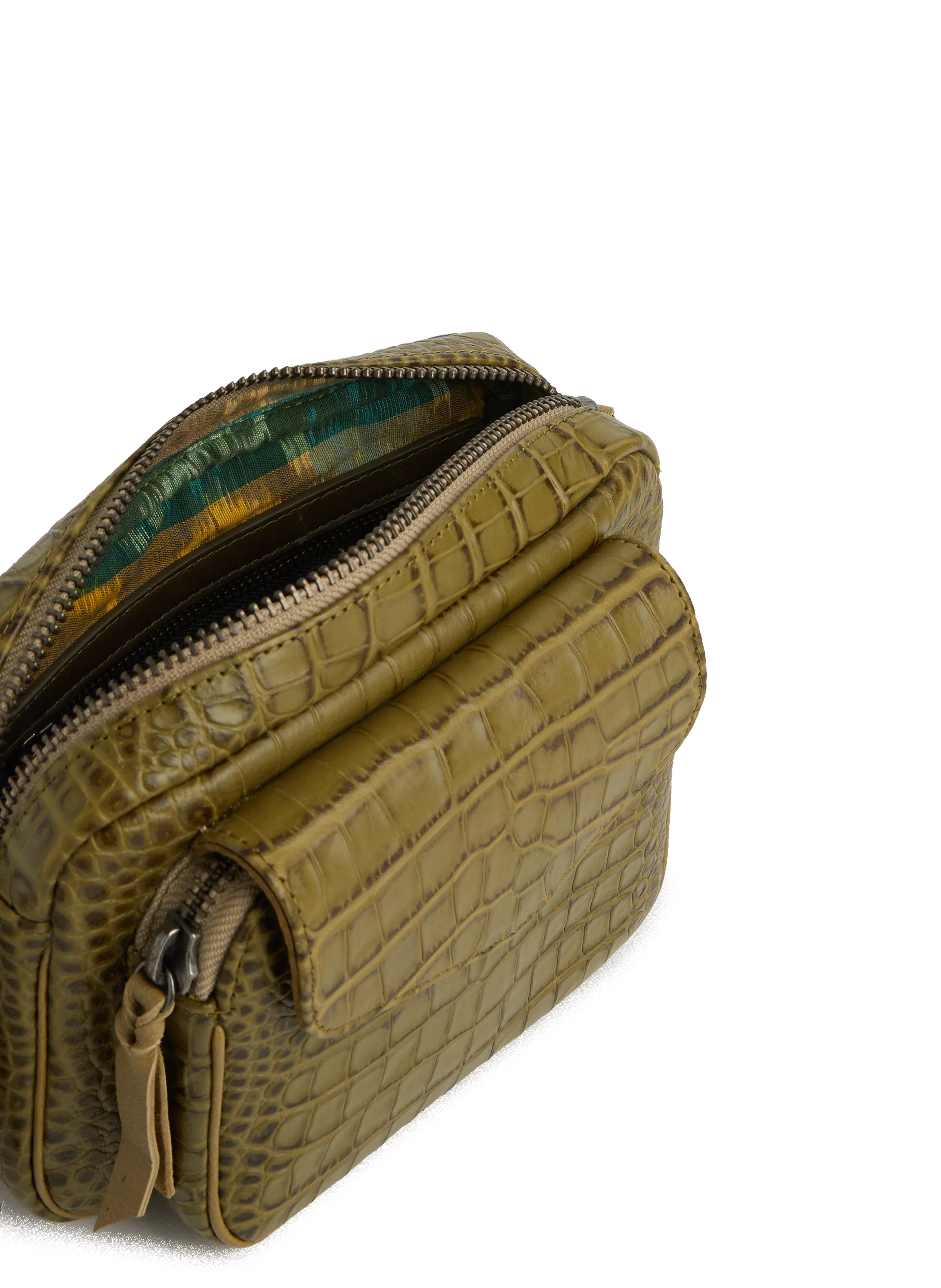 CLARIS VIROT  Sac à bandoulière Charly en cuir  - Vert