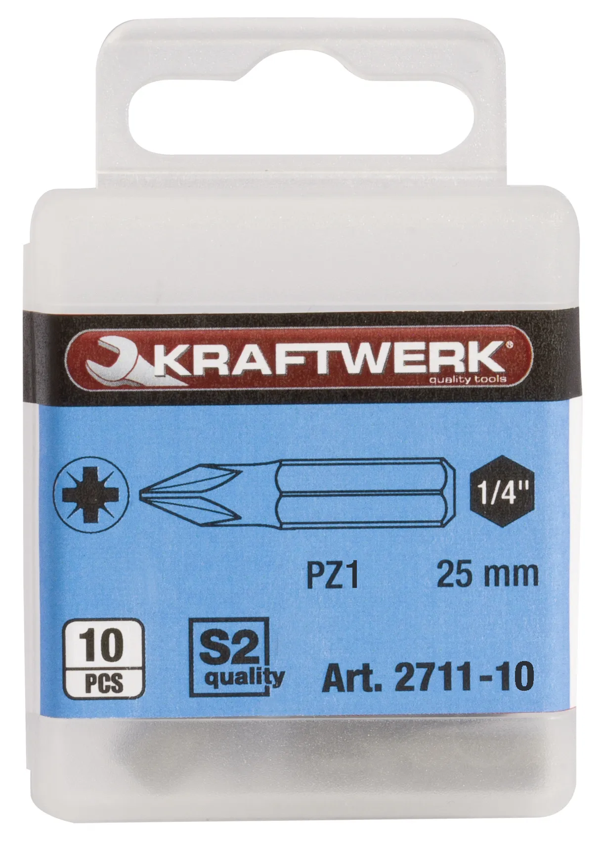 Embout Pozidriv 1/4" 25 mm No. 1, 10pcs