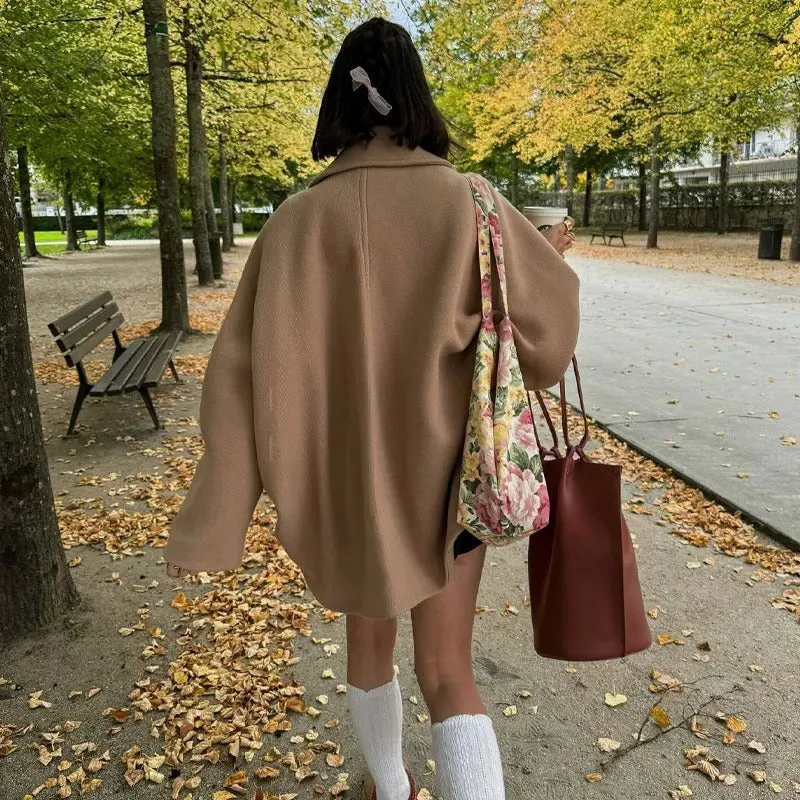 Femmes - Manteau classique ample - Tissu doux avec boutons - Élégance 