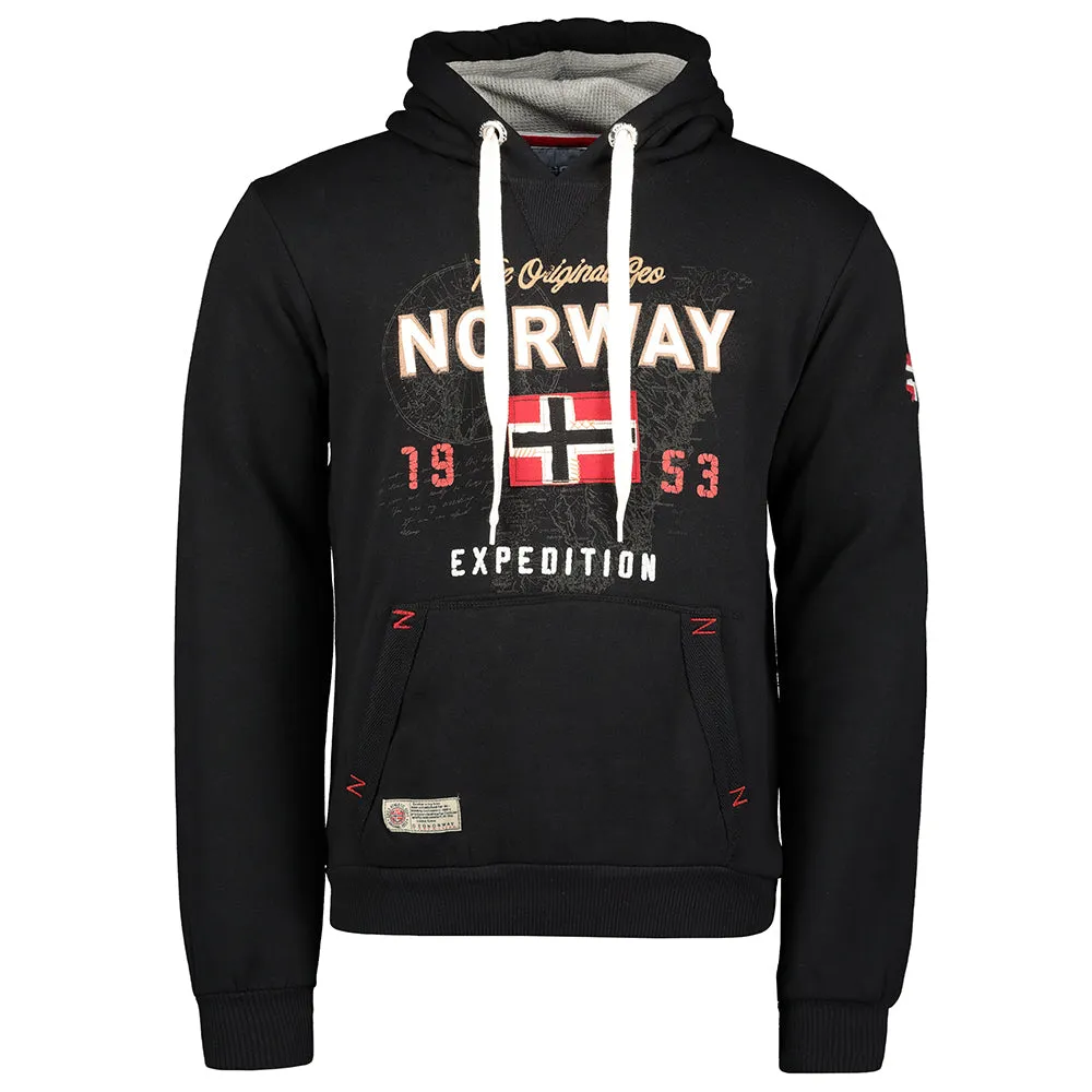 Geographical Norway Guitre Homme - Sweat à passe-tête Noir
