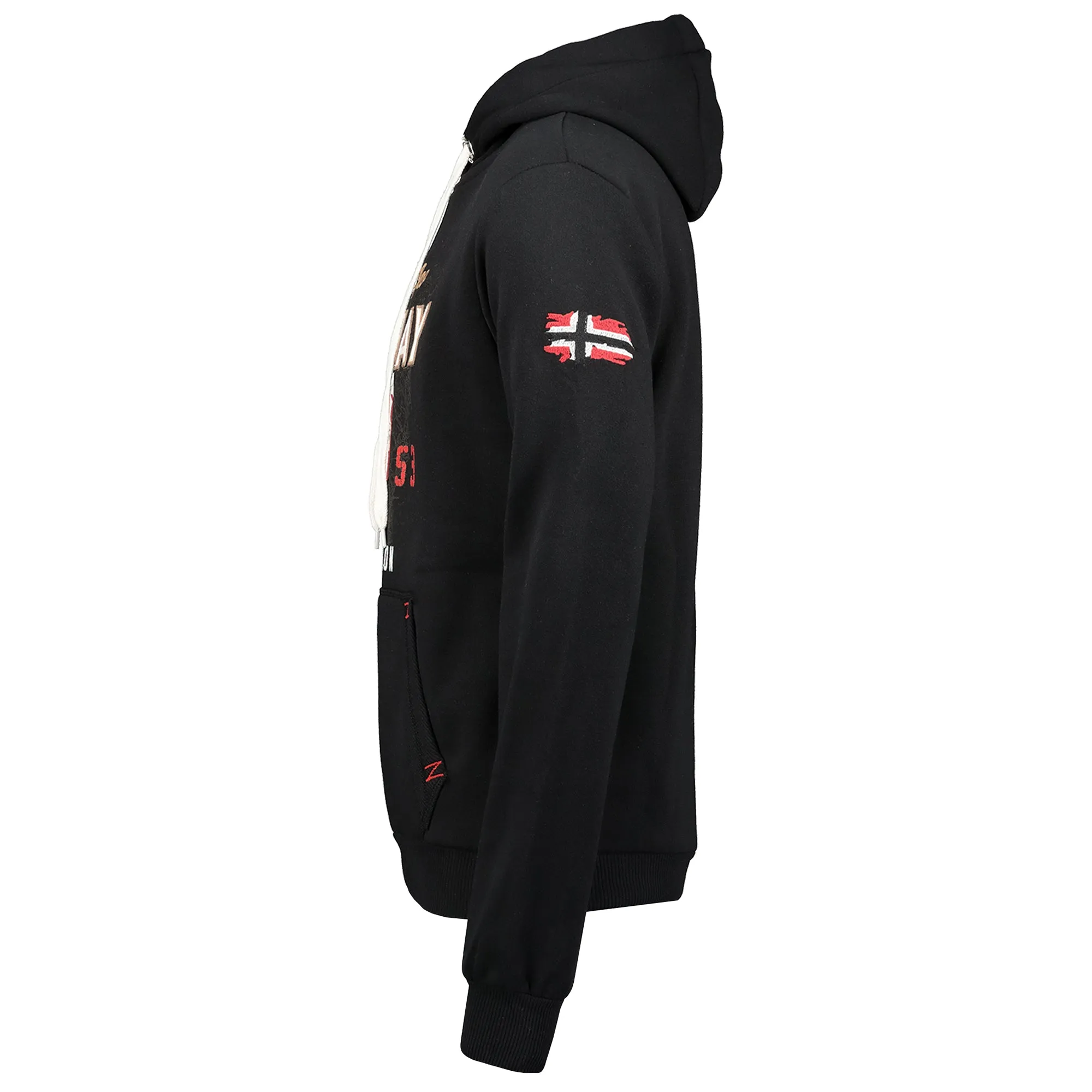 Geographical Norway Guitre Homme - Sweat à passe-tête Noir