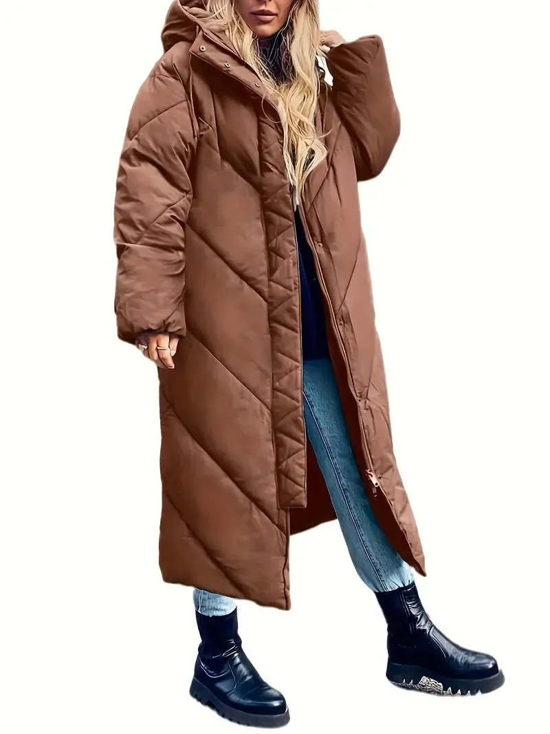 Manteau d’Hiver Long et légant pour Femme avec Col Haut