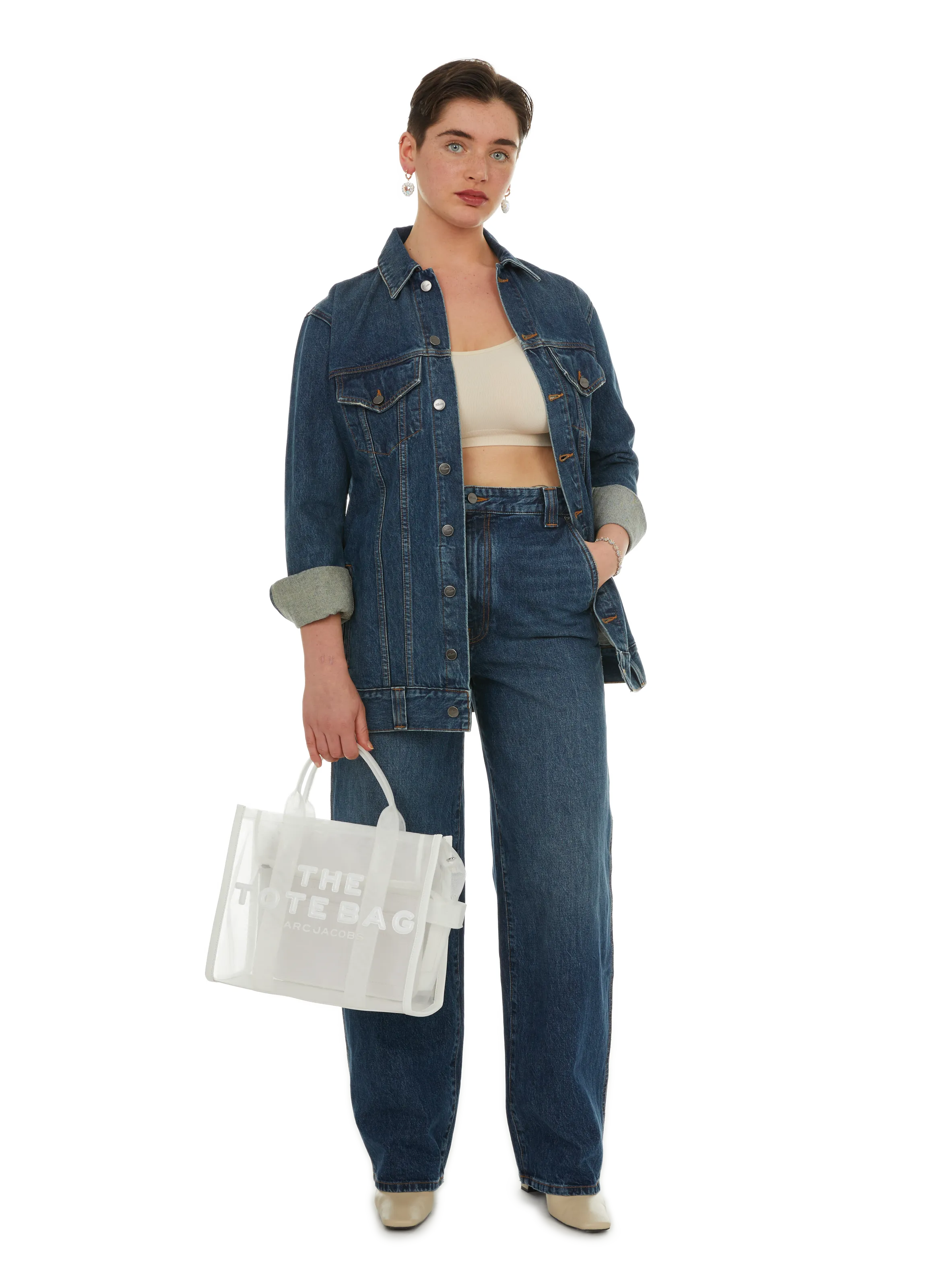 MARC JACOBS  Sac The Mesh Tote Bag medium - Blanc