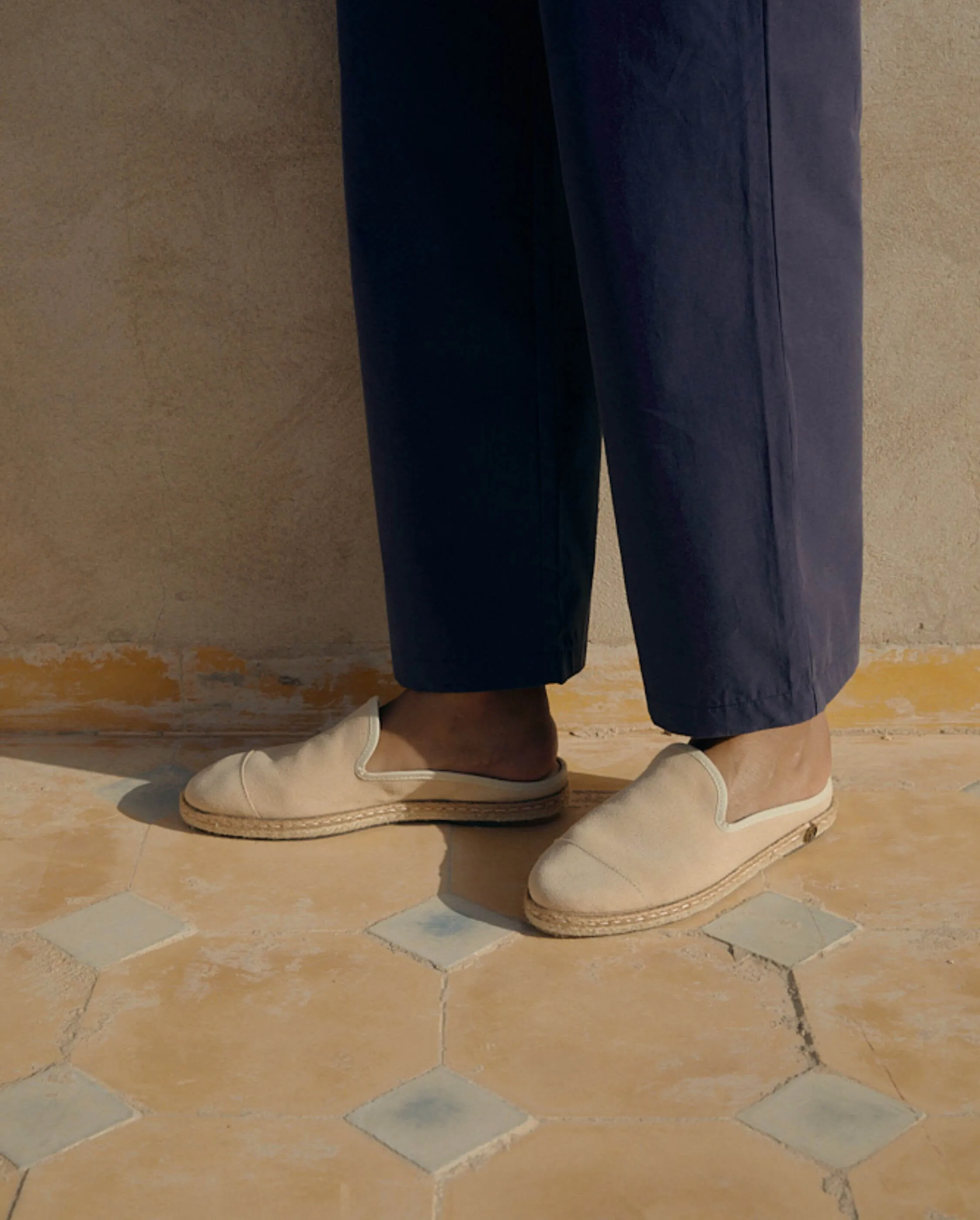 Mule d'été femme cuir, beige