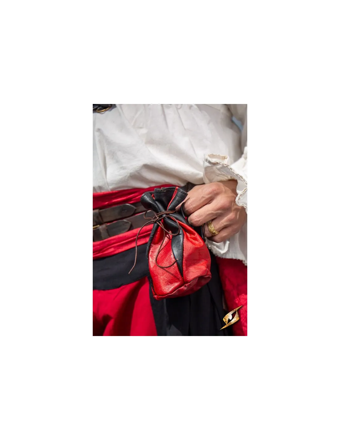 Pochette en cuir noir-rouge pour pièces Bounty Hunter ⚔️ Boutique Épées