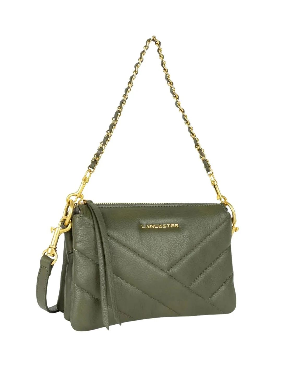 Pochette matelasse Lancaster Ref 57402 Kaki 23*14*5 cm