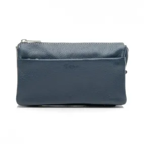 Pochette multifonctions femme en cuir KATANA marine | Planetebag.com