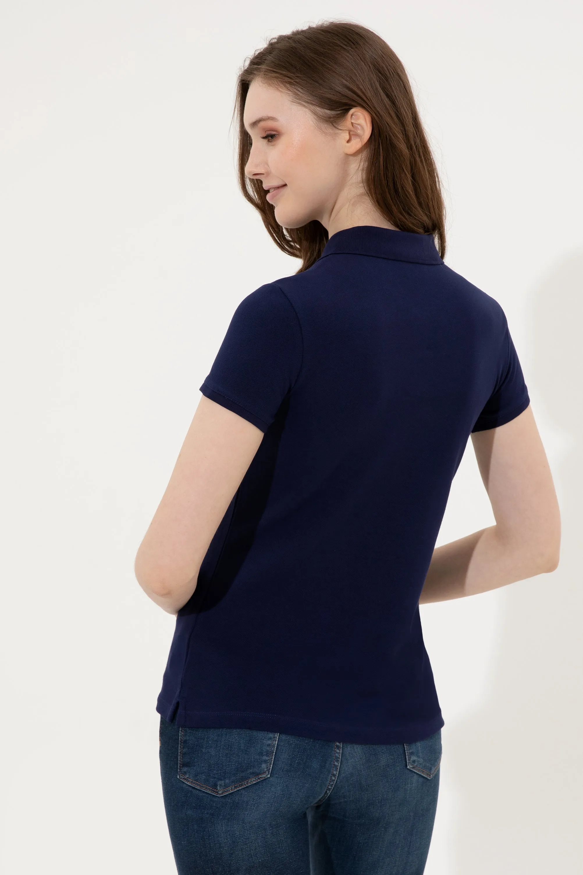 POLO BLEU MARINE À TEXTURE MTS - 1359863VR033