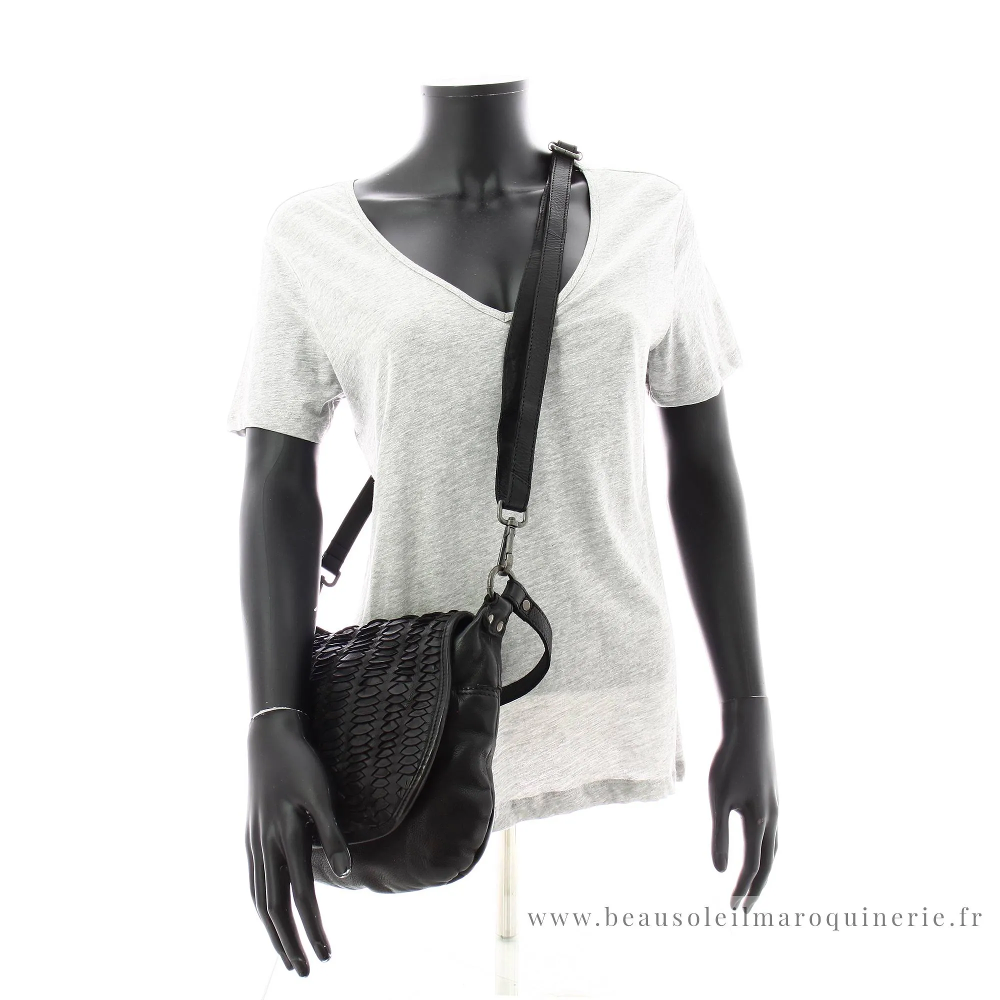 Sac Bandoulière Biba Hardy à Rabat en Cuir Tressé HRY3L