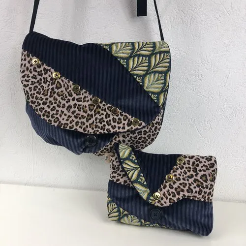 Sac besace tissus patchwork bandoulière collection lyna 0962