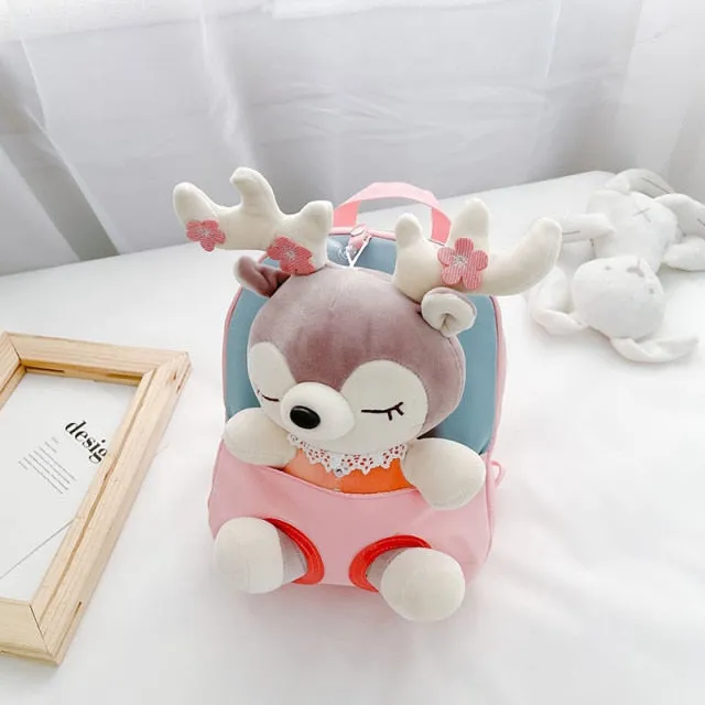 Sac à dos Peluche Cerf et Lapin