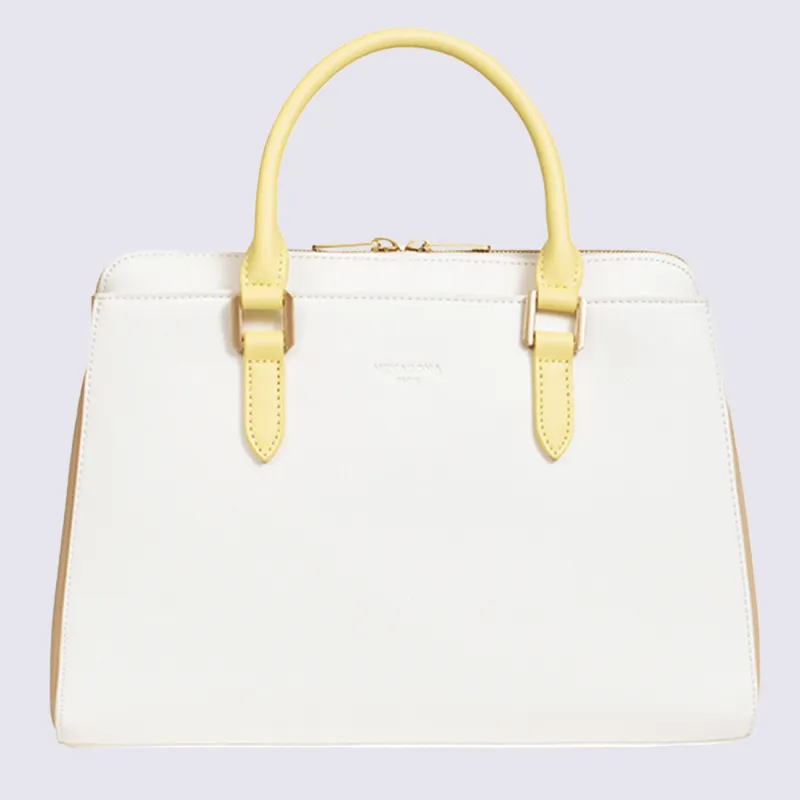Sac à main Hexagona, sac à main ligne Monica femme blanc/jaune| Igert Chaussure&Maroquinerie