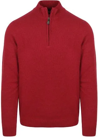Suitable Pull Demi-Zip Laine D'agneau Rouge LMBS-Z-23 kl 828