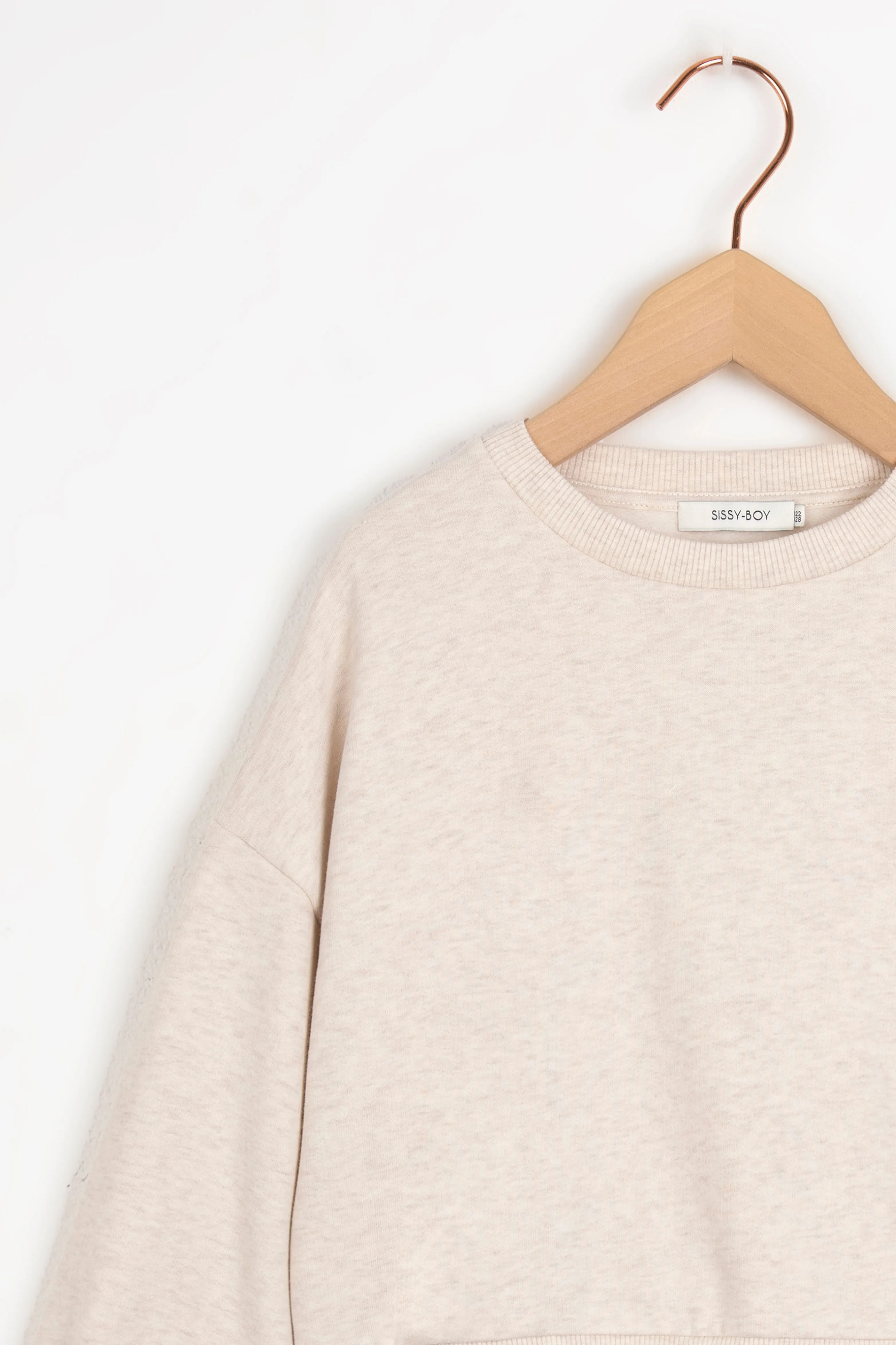 Sweat avec écusson smiley - beige