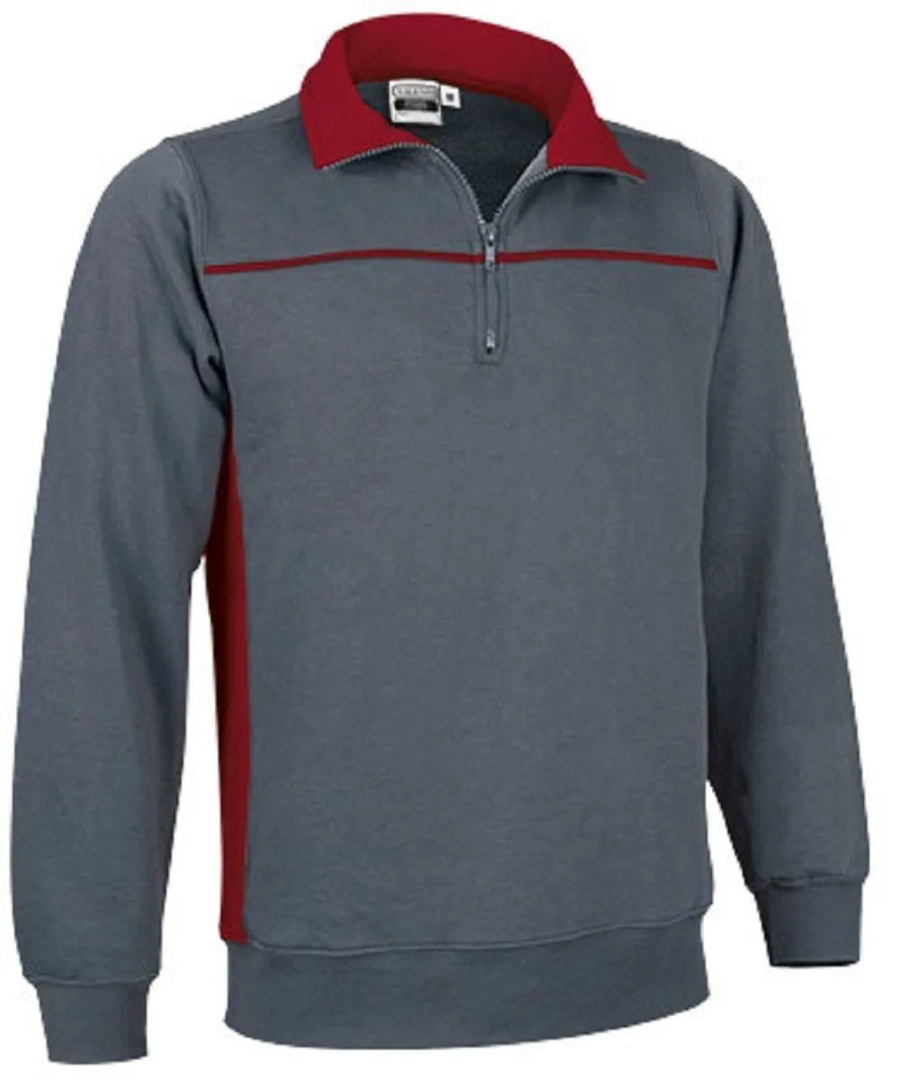 Sweat bicolore - Homme - réf THUNDER - gris et rouge 