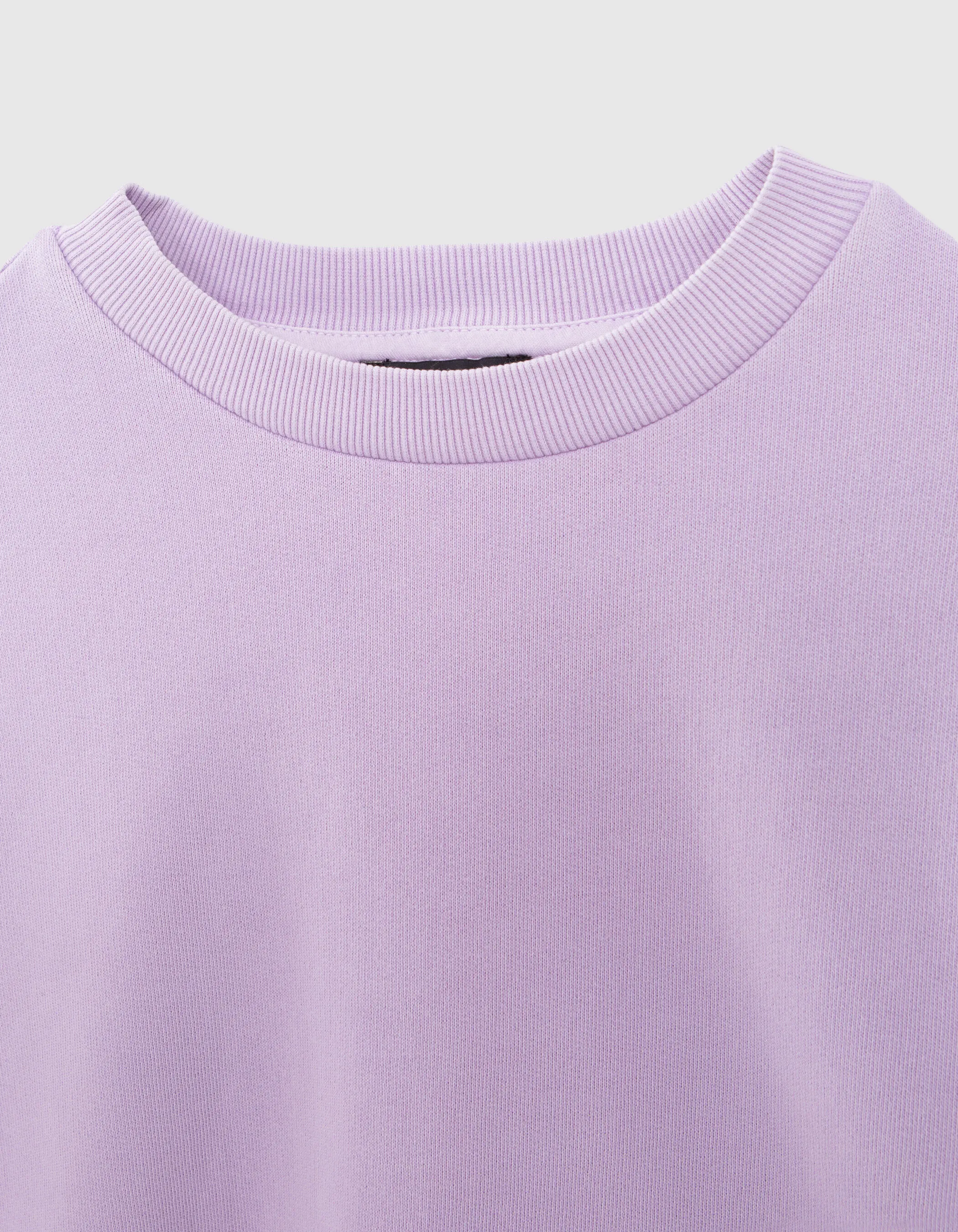 Sweat lilas cropped print manches fille