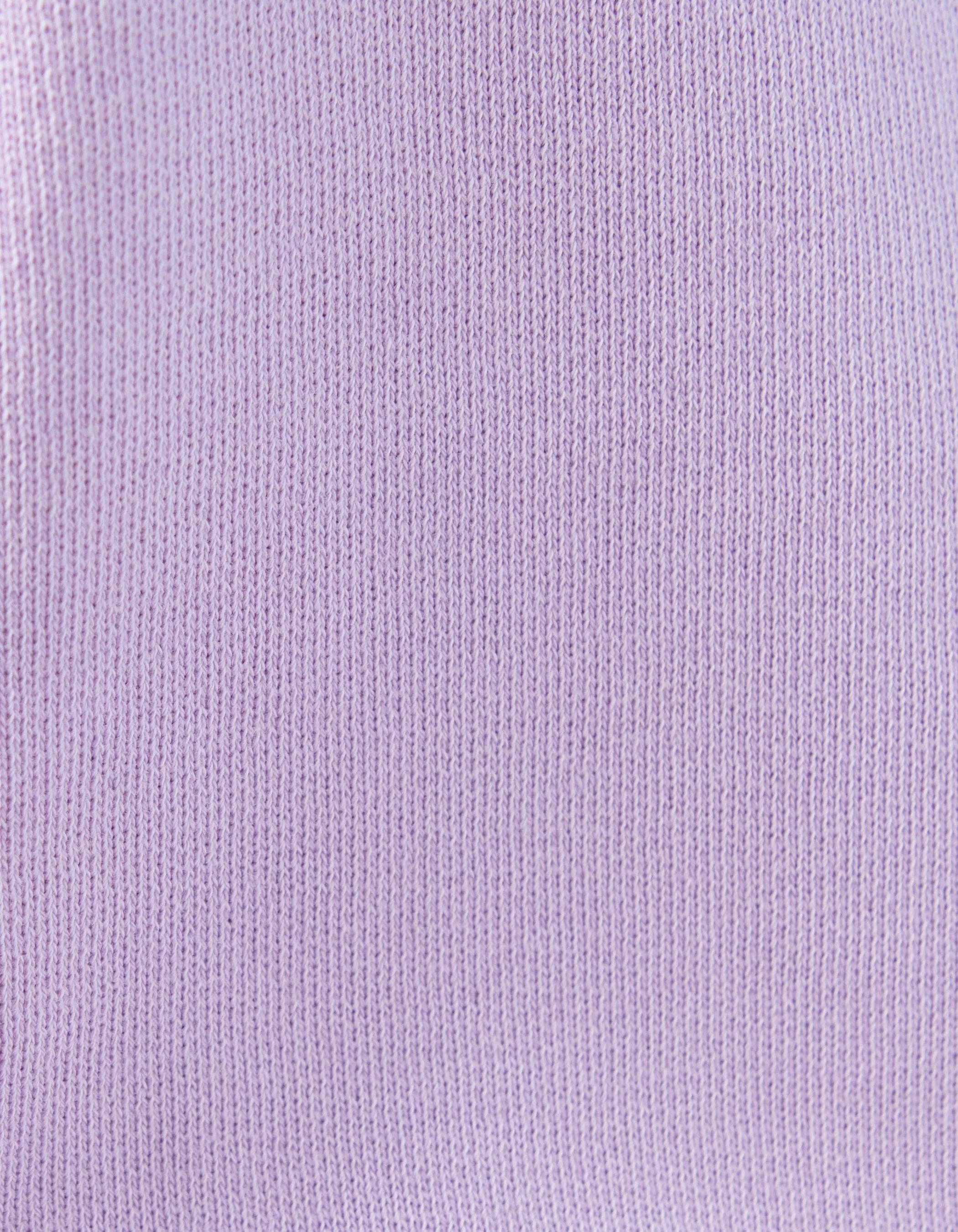 Sweat lilas cropped print manches fille