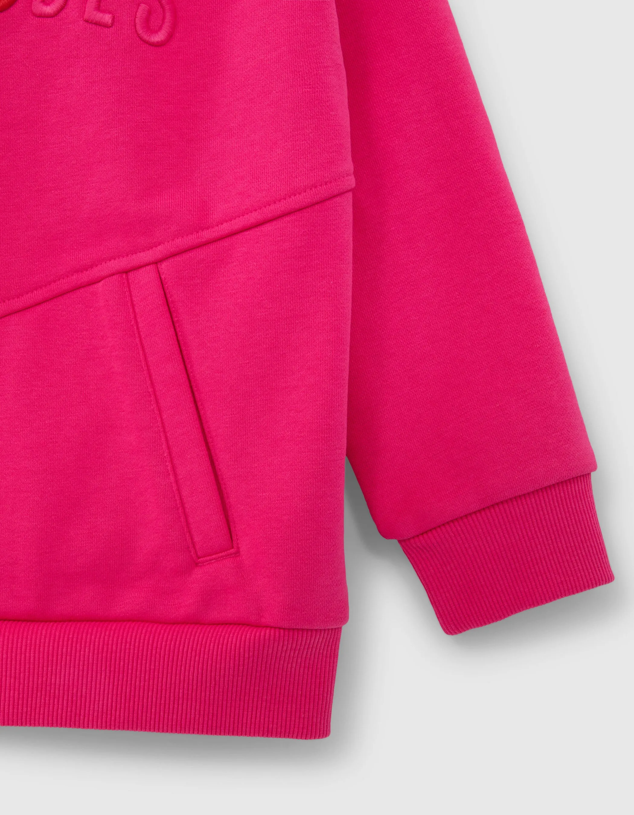 Sweat rose coton bio molleton maxi message brodé garçon