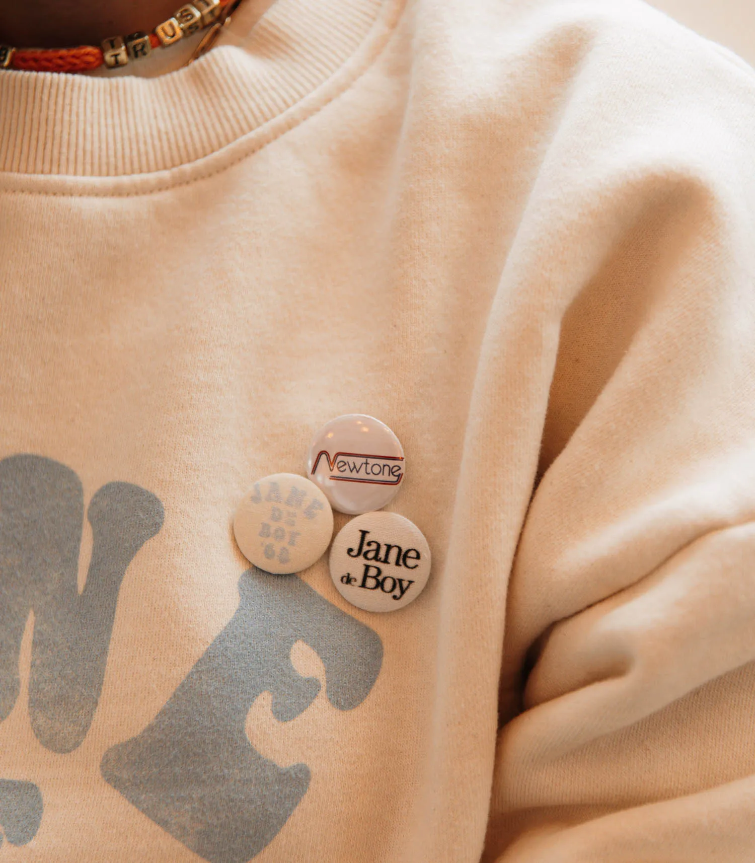 Sweat-shirt Roller Jane de Boy '68 Natural/Baby Blue Newtone - Jane de Boy