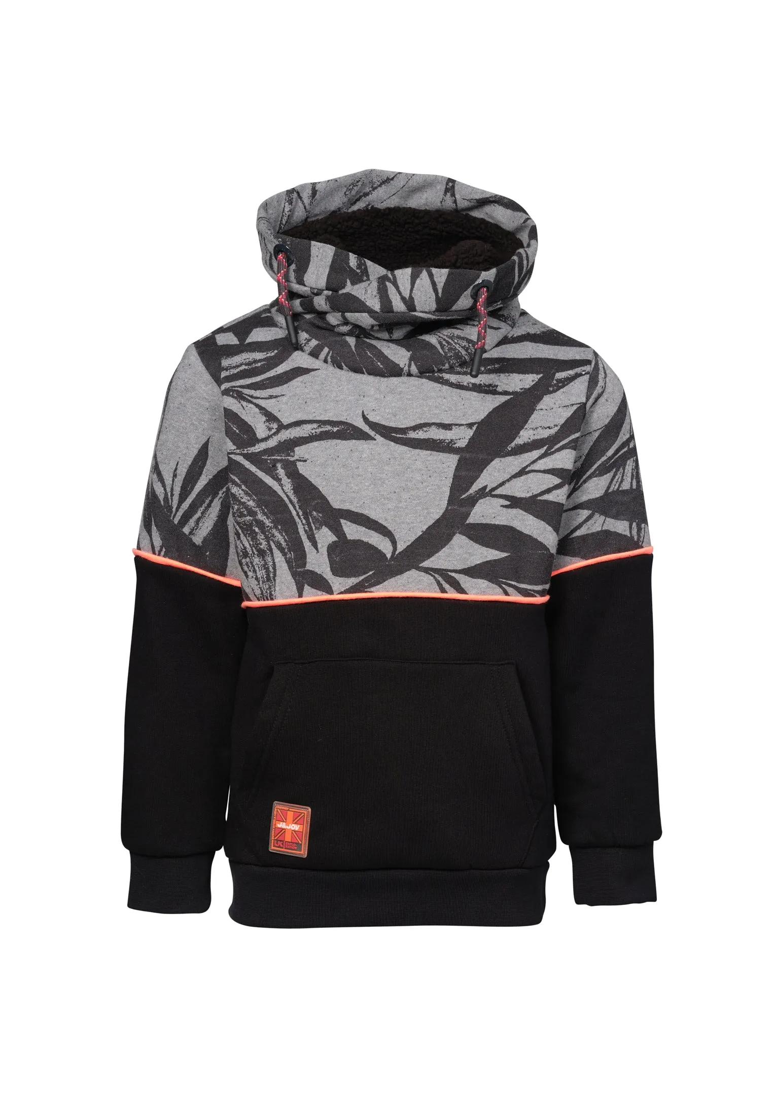 Sweatshirt garon bicolore végétal et poche kangourou