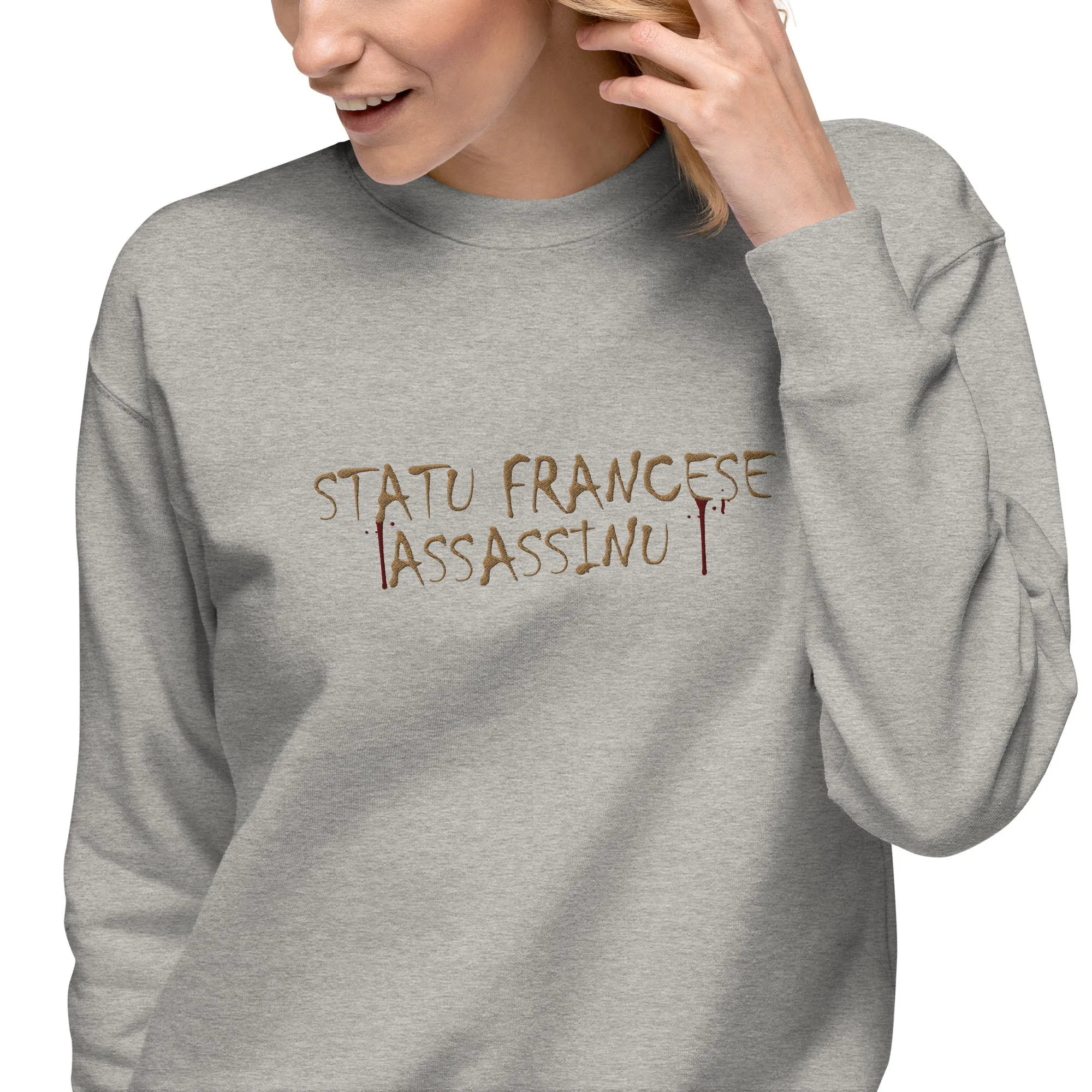 Sweatshirt premium Brodé Statu Francese Assassinu