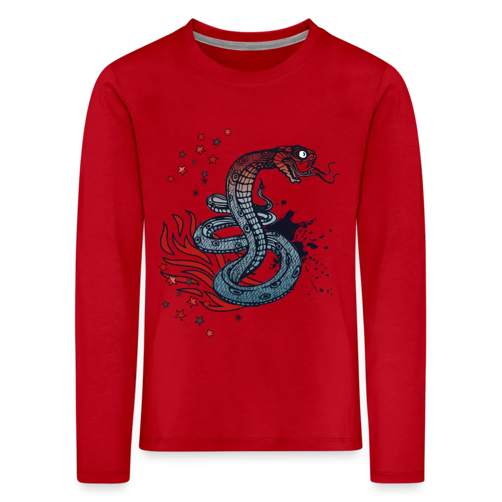 T-shirt manches longues Premium Enfant, Serpent et étoiles