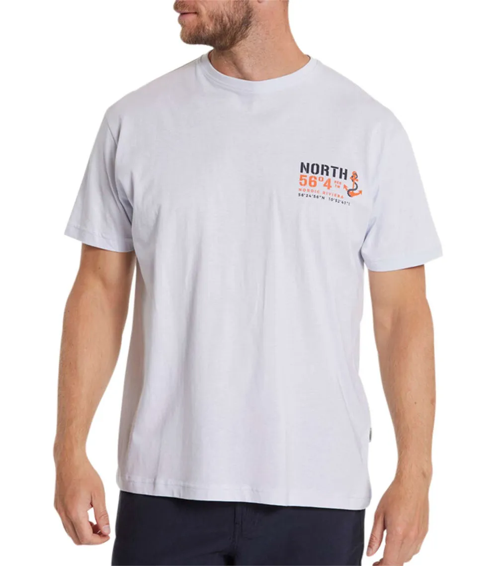 T-shirt North 56°4 Grande Taille en coton avec manches courtes et col rond ciel