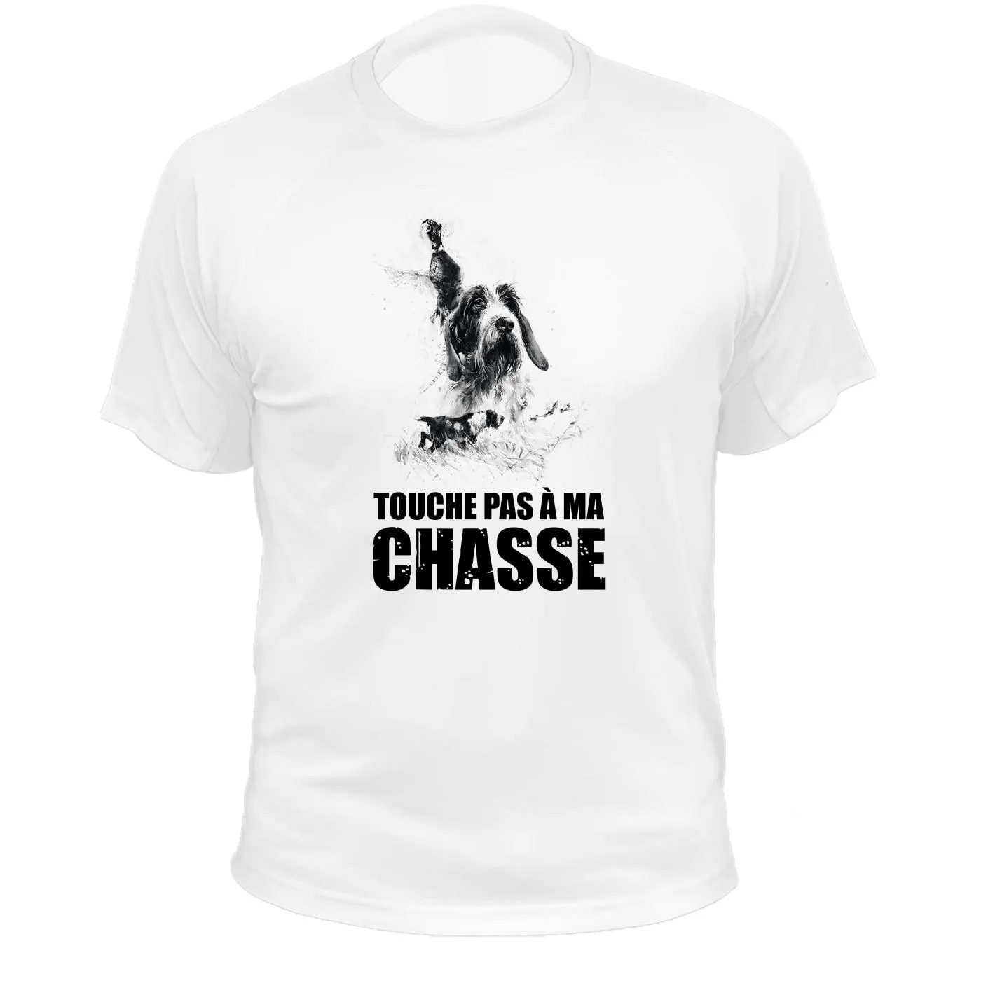 Tee shirt de chasse – Touche pas à ma chasse griffon