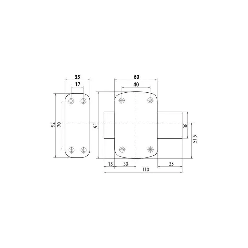 Verrou Cyclop VRX bouton et cylindre 6 goupilles L.45 mm, diamètre 23 mm avec 3 clés
