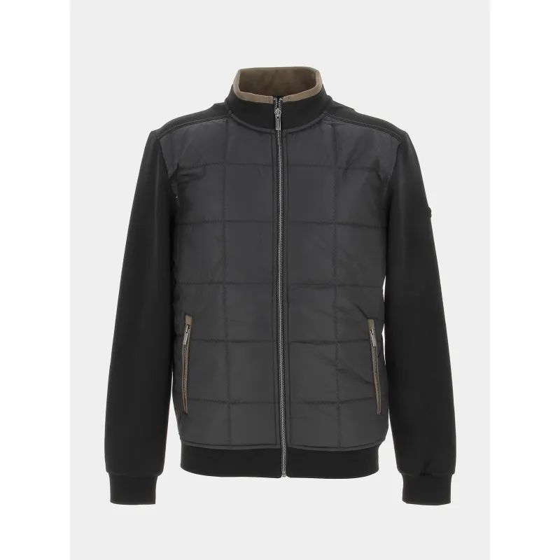 Veste pull bi-matière noir homme - Rms 26 | wimod